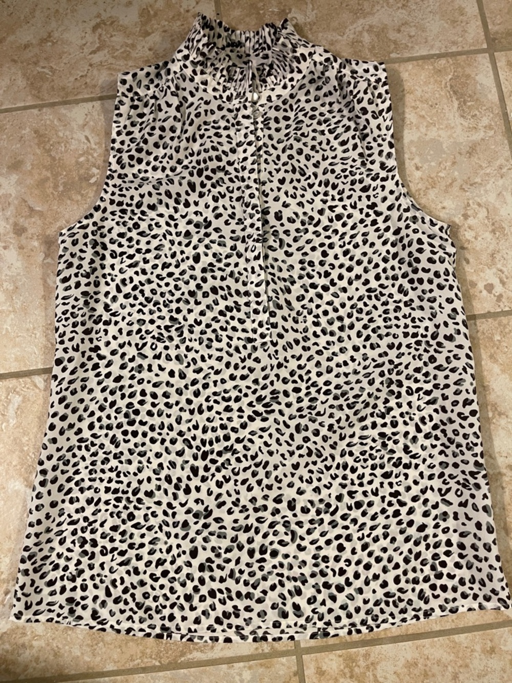 J.Crew Factory Sleeveless Leopard Print Blouse Size 2